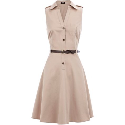 Stone Belted Shirt Dress found on Polyvore Oasis Style, Coloured Jeans, Rare Clothing, Oasis Dress, Sleeveless Shirt Dress, Autumn Days, Belted Shirt Dress, Fashionista Clothes, Dressy Dresses