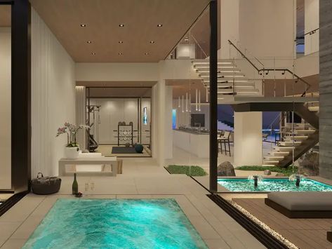 Billionaires want a spa and gym in their home - Business Insider Billionaire Homes, Home Spa Room, Dream Home Gym, Gym Room At Home, Home Gym Design, Hacienda Style, Nigeria News, Spa Design, Modern Mansion