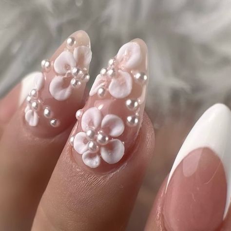 Rota Nail Artist 💅🏽| acrylics| Russian manicure on Instagram: "Wedding Nails 💍🤍💒 #rotacadiz" 3d Wedding Nails, Russian Nails Design, Russian Manicure Design, Russian Nails, Russian Manicure, Nail Beauty, Instagram Wedding, 2024 Wedding, Manicures Designs