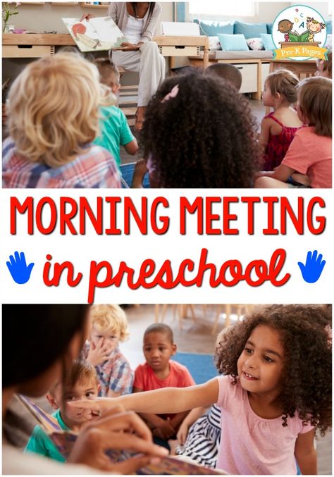 Morning Meeting Ideas for Preschool Classroom. #preschool Morning Group Time Preschool, Preschool Morning Message Ideas, Morning Message Board Preschool, Teacher Led Activities Preschool, Morning Meeting Prek, Preschool Circle Time Routine, Large Group Ideas For Preschool, Preschool Morning Message, Morning Meeting Preschool