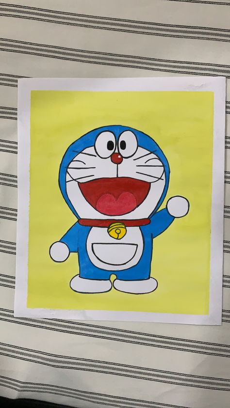 Drawing Of Sinchan, Doremon Cartoon Sketches, Doremon Mini Canvas Painting, Doremon Wall Painting Ideas, Doremon Drawing Cute Pencil, Doremon Sketch Easy, Small Cute Drawings Easy Cartoon, Doremon Painting Ideas, Doremon Drawings Easy