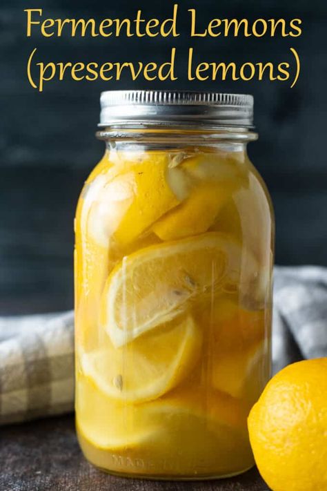 Fermented Lemons (Preserved Lemons) Preserved Lemons How To Make, Fermenting Lemons, How To Preserve Lemons, Fermented Lemons, Lemon Preserves, Preserving Lemons, Preserved Lemons Recipes, Lemons Recipes, Fermented Fruit