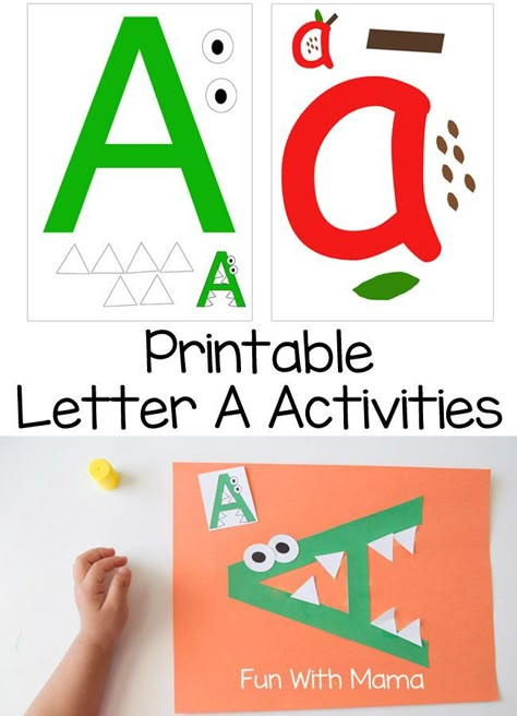 Here is a wonderful set of activity ideas to go along with your letter a or weekly alphabet letter activities. The first in this series covers introducing the letter a to your toddler or preschool aged child and the printable letter a activity is wonderfu Letter A Activities For Toddlers, Letter A Activities, A Activities, Alphabet Letter Activities, Abc Activities, Alfabet Letters, Alphabet Crafts, Preschool Letters, Letter Activities