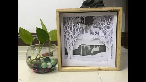 DIY Paper cut - How to make Light Box - Forest