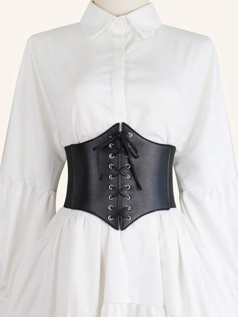 Waist Belts For Women, Corset Fashion Outfits, Winter Mode Outfits, Wide Belts For Women, Corset Outfit, Waist Belts, Corset Waist, Corset Fashion, Leather Corset