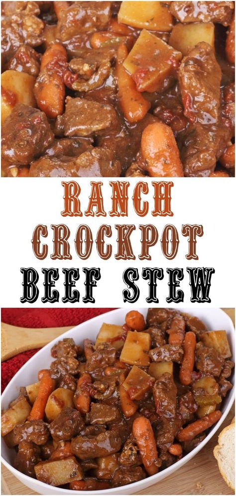 Crockpot Beef Stew Recipe, Ranch Crockpot, Crockpot Beef Stew, Slow Cooker Recipes Beef Stew, Slow Cooker Kitchen, Stew Beef, Crockpot Recipes Beef Stew, Slow Cooker Recipes Beef, Stew Meat Recipes