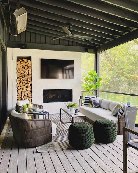 75 Stunning Covered Patio Ideas for Your Home in 2024 Outdoor Veranda Ideas Covered Patios, Vaulted Outdoor Patio With Fireplace, Covered Patio Fireplace Ideas, Outdoor Entertainment Patio Ideas, Patio Enclosure Ideas, Backyard Patio Cover, Covered Patio Design Ideas, Indoor Outdoor Deck, Covered Deck Designs