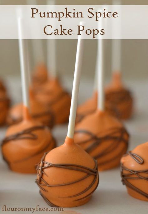 Pumpkin Spice Cake Pops recipe - this is one of my favorite Fall desserts! It would be a great treat at a Halloween party too! Pumpkin Spice Cake Pops, Spice Cake Pops, Fall Desserts Pumpkin, Pumpkin Cake Pops, Cake Pops Recipe, Fall Baby Shower Themes, Baby Shower Cake Pops, Pumpkin Spice Cake, Cake Pop Recipe