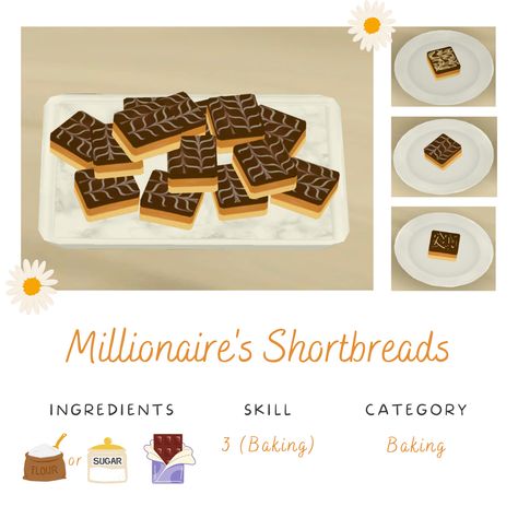 Kids Bake Sale, Millionaire's Shortbread, Sims 4 Piercings, Sims 4 Kitchen, Caramel Slice, Crafting Recipes, Muebles Sims 4 Cc, Sims 4 Game Mods, Free Sims