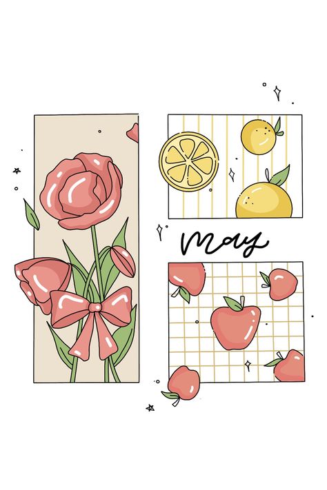 Doodle Ideas For Journal, Apple Bullet Journal, Flower Bullet Journal, Lemon Flower, Whimsical Art Journal, Monthly Printable, Organization Bullet Journal, Bullet Journal Ideas Templates, Bullet Journal Cover Page