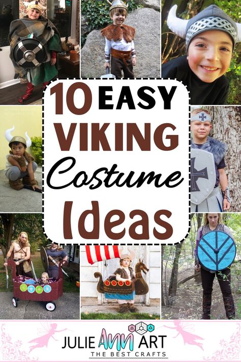 Want to unleash your inner Norse warrior? Turn heads at your next costume party by crafting your DIY Viking costume! With just a few simple materials, you can return to the age of exploration and fierceness. Viking Warrior Costume Men, Viking Day At School, Viking Costume Kids Boys Diy, Viking Dress Up, Viking Costume Male Diy, Viking Party Food, Knight Costume Diy Boys, Viking Trunk Or Treat, Male Viking Costume