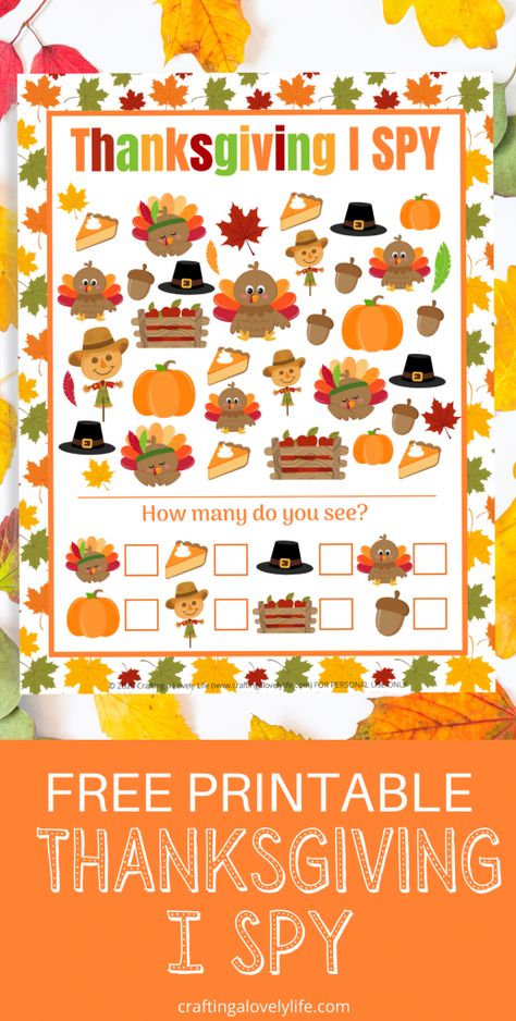 This Thanksgiving I Spy Free Printable is such a fun activity to do this year to celebrate Thanksgiving! Your kids will have a blast finding and counting all of the hidden Thanksgiving pictures! #thanksgivingcrafts #activitiesforkids #thanksgiving #ISpy#freeprintable #thanksgivingcraftforkids #happythanksgiving Free Printable Thanksgiving Placemats, I Spy Free Printable, Thanksgiving Pictures To Color, Printable Thanksgiving Placemats, Thanksgiving I Spy, Thanksgiving Word Search, Free Printable Thanksgiving, Free Thanksgiving Printables, Thanksgiving Placemats