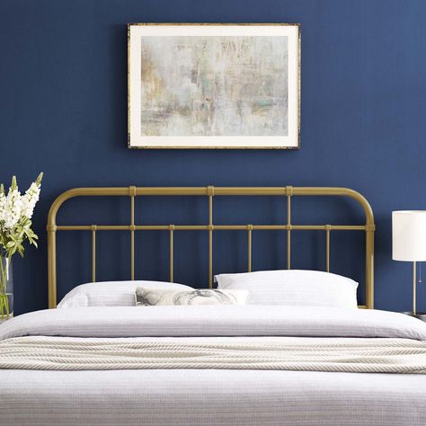 17 Stories Alessia Metal Headboard & Reviews | Wayfair Farmhouse Headboard, Full Size Headboard, Full Headboard, Queen Size Headboard, Metal Headboard, Black Headboard, Full Bed Frame, Twin Headboard, Slatted Headboard