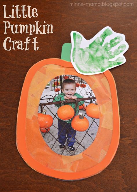 Minne-Mama: Little Pumpkin Craft Pumpkin Craft, October Crafts, Halloween Preschool, Fall Preschool, Daycare Crafts, Fall Crafts For Kids, Halloween Crafts For Kids, Classroom Crafts, Toddler Art