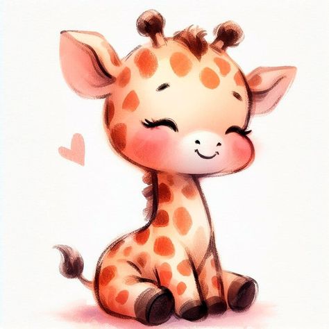 Premium Photo | Cute giraffe isolated on white background Watercolor illustration Baby Giraffe Drawing, Cute Giraffe Illustration, Stream Aesthetic, Cute Giraffe Drawing, Animal Clipart Free, Giraffe Cute, Giraffe Cartoon, Cute Animal Cartoon, Precious Moments Coloring Pages