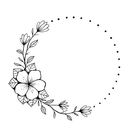 Hand drawn decorative outlined wreaths w... | Premium Vector #Freepik #vector #floral-illustration #round-flower #wedding-wreath #flower-card Spring Wreath Drawing, Circle With Flowers Drawing, Round Flower Tattoo, Flower Circle Drawing, Flower Wreath Tattoo, Flower Wreath Drawing, Freepik Illustration, Floral Wreath Illustration, Floral Wreath Drawing