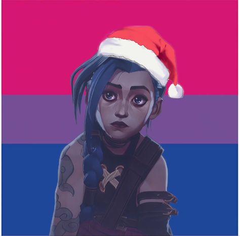 Jinx Arcane Christmas Pfp, Jinx Christmas Pfp, Joker Drawings, Vi League Of Legends, Arcane Jinx, Jinx Arcane, Jinx League Of Legends, Flag Icon, Christmas Icons