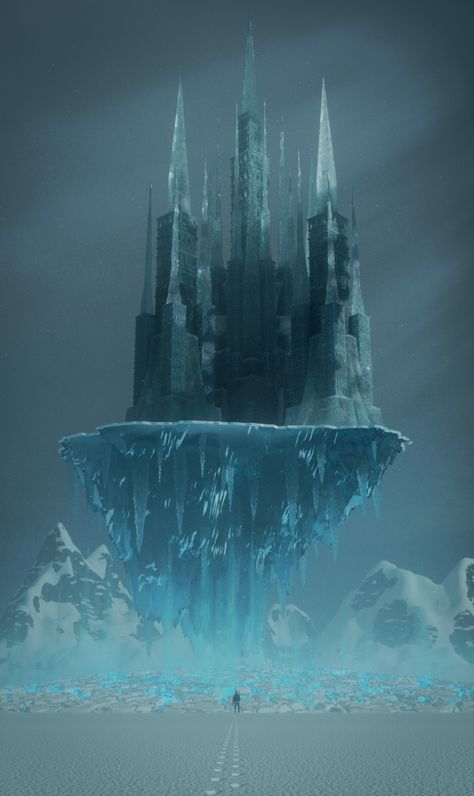 ArtStation - Ice Castle, Hugh Barrow Ice Aesthetic, Frozen Castle, Ice Magic, Ice Castle, Ice Palace, Castle Aesthetic, Dreamy Artwork, Typography Artwork, Ice Castles