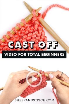 Learn how to cast off knitting in this detailed post. Watch a step-by-step video tutorial or learn through a photo tutorial. You'll cast off in no time! Fun fact: casting off is also called bind off! #sheepandstitch #knitting #castoff #knit Cast Off Knitting, Come Intrecciare, Casting Off Knitting, Tutorial Knitting, Knitting Terms, Proud Of Yourself, Knitting Basics, Beginner Knitting Patterns, Beginner Knitting Projects