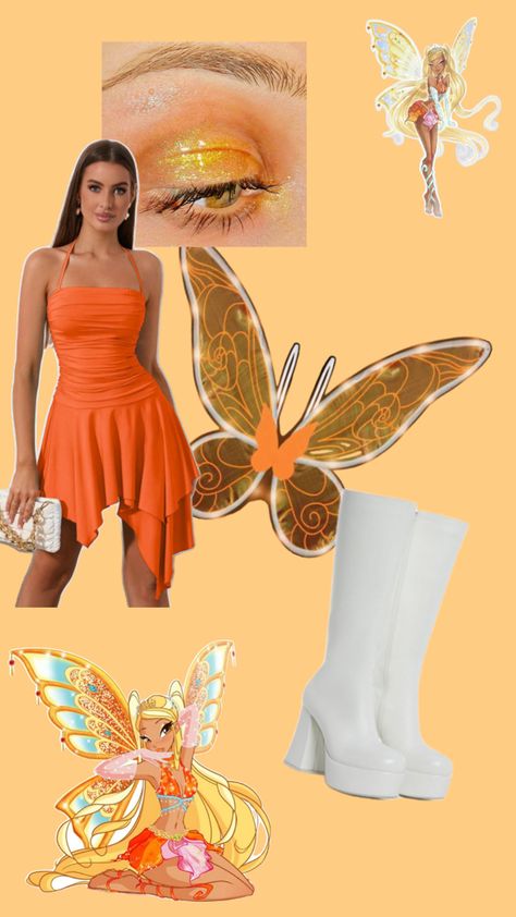 Stella from Winx Club costume inspo Stella Winx Club, Stella Winx, Club Fits, Costume Inspo, Halloween Costume Outfits, Cartoon Outfits, Costume Outfits, Winx Club, Costume Party