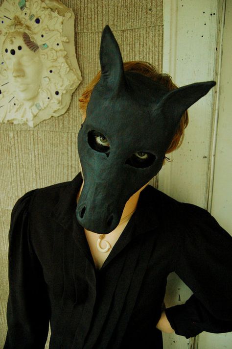 Vegan Taxidermy, Animal Masquerade, Awesome Masks, Mask Paper Mache, Horse Head Mask, Art And Craft Paper, Mask Paper, Paper Mache Mask, Horse Mask