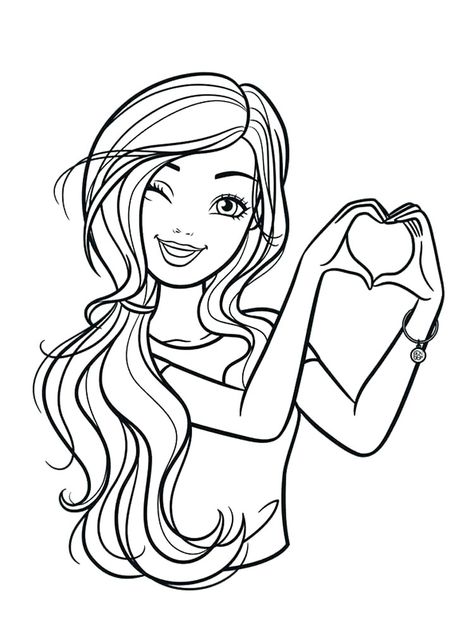 Barbie Painting, Barbie Printables, Barbie Drawing, Valentines Day Coloring Page, Barbie Coloring Pages, Barbie Coloring, Barbie Cartoon, Valentines Day Coloring, Mermaid Drawings