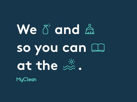 We mixed iconography into our copy with the MyClean brand to show value in the simplest ways possible. Here's an example highlighting how much free time you get back by using the service.   Created... Web Development Infographic, Cleaning Apartment, Cleaning Company Logo, Cleaning Service Logo, Of Logo Design, Logo Service, Apartment Cleaning, Beautiful Logos Design, Luxury Branding Design