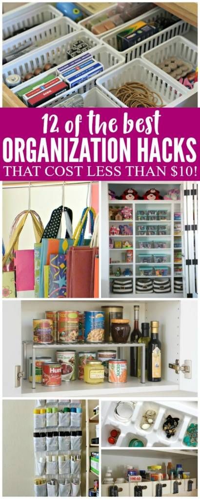 12 Organization Hacks that cost Less than $10! - Passion for Savings Organization Hacks Bathroom, Organization Hacks Kitchen, Clutter Hacks, Organizing Hacks Dollar Stores, Diy Bathroom Hacks, Dollar Store Organization Hacks, Kitchen Hacks Diy, Dollar Store Organization, Kitchen Organization Hacks