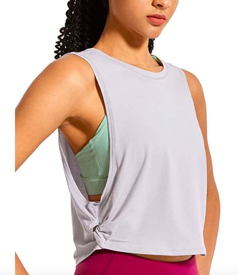 CRZ YOGA Women's Pima Cotton Workout Cropped Tank Top Sports Shirt Sleeveless Yoga Running Tops #lululemon #dupes #workout #yoga #jogger #pants #cute #clothing #tiktok #style #fashion #shopping #amazon #prime #fit #exercise #active #top #tanktop #tank #shirt Neck Yoga, Crz Yoga, Sport Top, Workout Crop Top, Cropped Tops, Yoga Shirts, Running Tops, Tops Fall, Sleeveless Vest