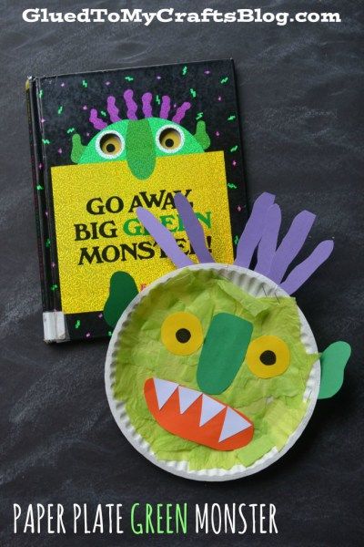 Paper Plate Green Monster – Kid Craft - Go Away Big Green Monster Book Inspired - Halloween DIY Storybook Crafts, Big Green Monster, Storytime Crafts, Halloween Books For Kids, Monster Craft, Monster Crafts, October Crafts, Preschool Projects, Halloween Preschool