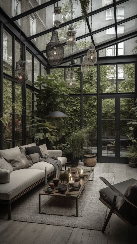 Sunroom Designs, Patio Inspiration, House Extension Design, Glass Room, Casa Patio, Casa Vintage, Glass Walls, Outdoor Living Patio, Patio Interior