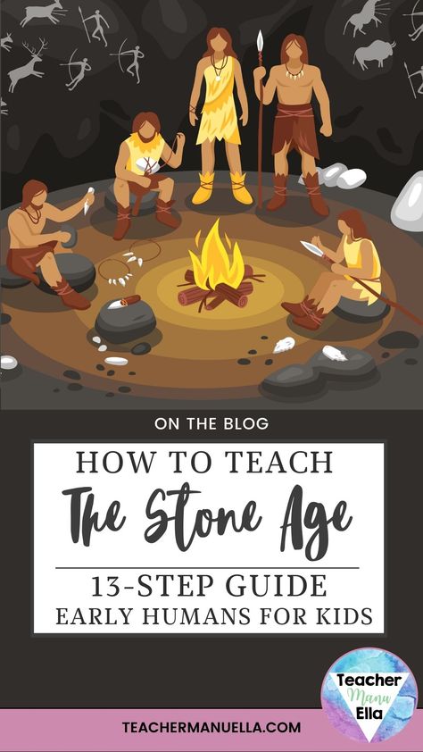 Step into the captivating realm of the Stone Age as you embark on a 13-step journey of teaching early humans to your students. 🏞️🦴This comprehensive guide equips educators and parents with immersive strategies, engaging activities, and recommended resources to make history come alive. ✨ Uncover the resilience and creativity of our ancestors through hands-on projects, interactive games, and captivating reading materials. 🏹📚 Stone Age Lesson Ideas, Stone Age Activities Projects, Stone Age Unit Study, Stone Age Activities Middle School, Stone Age Tools Project, Early Civilizations World History, Stone Age Activities For Kids, Stone Age Year 3, Elementary History Activities