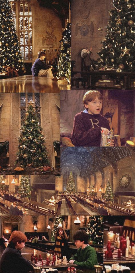 Harry Potter Autumn Aesthetic Wallpaper, Christmas Harry Potter Wallpapers, Harry Potter New Year, Christmas Harry Potter Aesthetic, Christmas Wallpaper Movies, Christmas At Hogwarts Wallpaper, Hogwarts Christmas Aesthetic, Harry Potter Winter Wallpaper, Christmas Movies Aesthetic