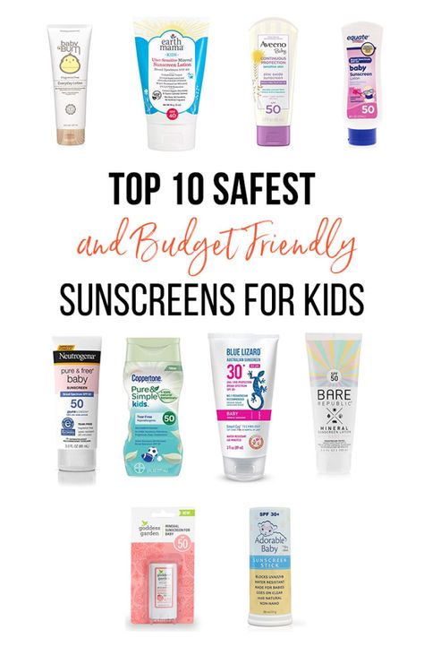 If you want to keep your child safe from the sun's damaging rays and safe from potentially toxic ingredients without breaking the bank, pick up one of our Top 10 Safe and Budget-Friendly Sunscreens for Kids. #safesunscreen #sunscreen #summer #kidsafety Potty Training Ideas, Dye Free Foods, Freezer Meal Ideas, Zinc Sunscreen, Non Toxic Products, Thriving Home, Baby Sunscreen, Picky Toddler, Seaside Fl