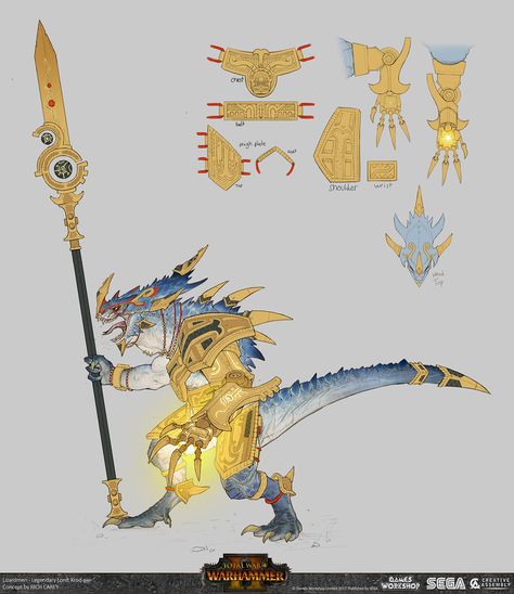 Creative Assembly Total War: Warhammer Art Blast Total Warhammer Lizardmen, Lizardmen Warhammer, Warhammer World, Cold Blooded, Fantasy Battle, Model Sheet, Warhammer Art, Fantasy Races, Fantasy Armor