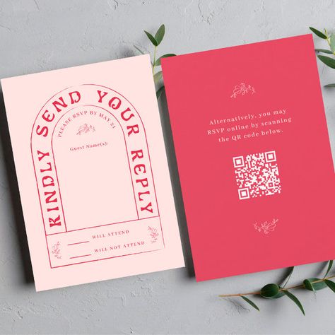 San Miguel Wedding RSVP Card with QR Code San Miguel Wedding, Qr Code Invitation, Rsvp Online, Vintage Font, Wedding Rsvp Card, Romantic Atmosphere, Rsvp Wedding Cards, Free Birthday Invitation Templates, Ultra Modern