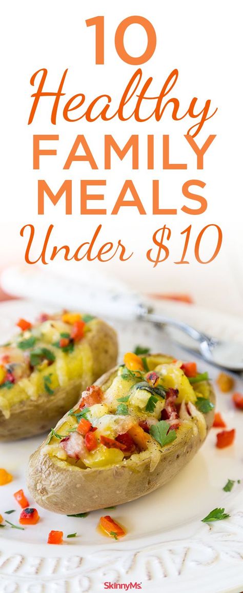 10 Healthy Family Meals Under $10! #skinnyms Cheap Family Meals, Healthy Budget, Healthy Lunch Meal Prep, Cheap Healthy, Dinner Meal Prep, Healthy Recipes On A Budget, Cheap Healthy Meals, Healthy Family Meals, Cooking On A Budget