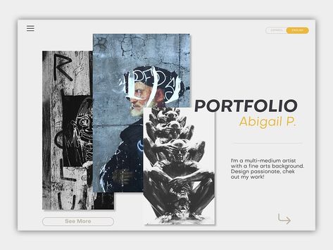 Portfolio Concept first page by Abigail P on Dribbble Concept Artist Portfolio, Artist Portfolio, Art Portfolio, First Page, Art Background, Page Design, Get Inspired, Creative Professional, Digital Art