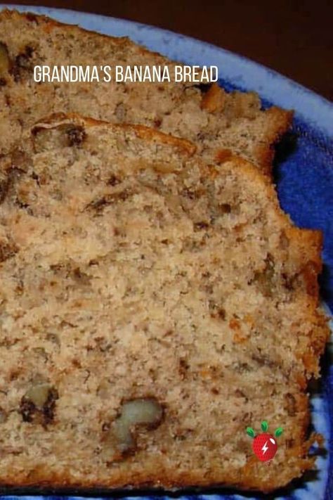 Banana Bread like Grandma used to make. Quick to put together. Bakes one hour. #GrandmasBananaBread #BananaBread #Recipes #HealthyTwist #RecipeIdeaShop Grandmas Banana Bread Recipe, Bread With Evaporated Milk, Bisquick Banana Bread, Banana Bread Recipe Easy Moist, Grandma Recipes, Homemade Banana Bread, Walnut Recipes, Easy Banana Bread Recipe, Make Banana Bread