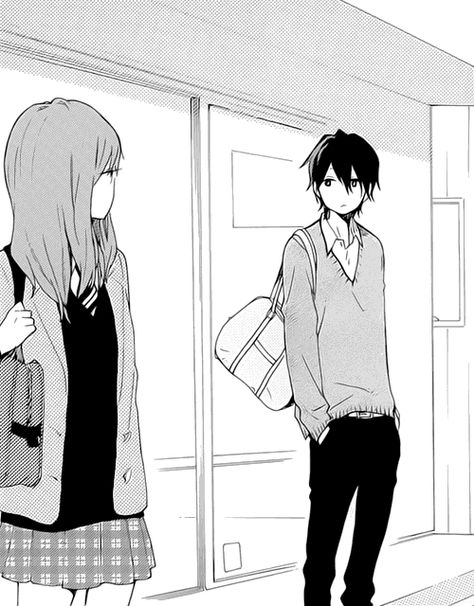 Manga One Side Love, Anime Black And White Couple, Manga Couple Reference, Couple Photo Anime, Cute Manga Couple, Anime Couple Drawing, Anime Rivals, Anime Couple Icon, Anime Back