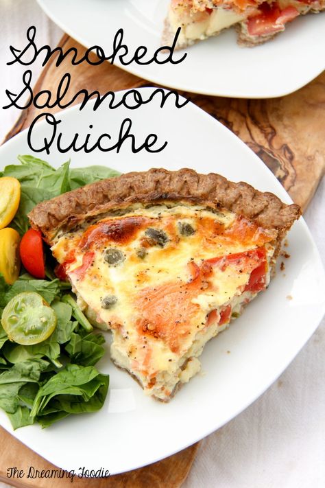 words Dinner Pie, Smoked Salmon Quiche, Salmon Quiche, Smoked Salmon Appetizer, Salmon Breakfast, Quiche Recipes Easy, Smoked Salmon Recipes, Pescatarian Recipes, Quiche Recipes