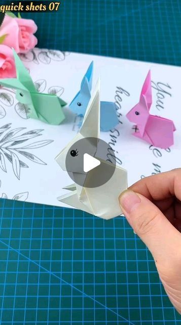 quick shots 07 on Instagram: "The super cute little white rabbit origami tutorial is here. Once you learn it, you will be able to #新知creater#handmade #origami tutorial" How To Make Paper Rabbit, How To Make Rabbit With Paper, Japanese Origami Tutorials, Origami Art Tutorial, Origami Animals Step By Step, Paper Folding Crafts For Kids, Rabbit Paper Craft, Rabbit Crafts For Kids, Folding Paper Crafts