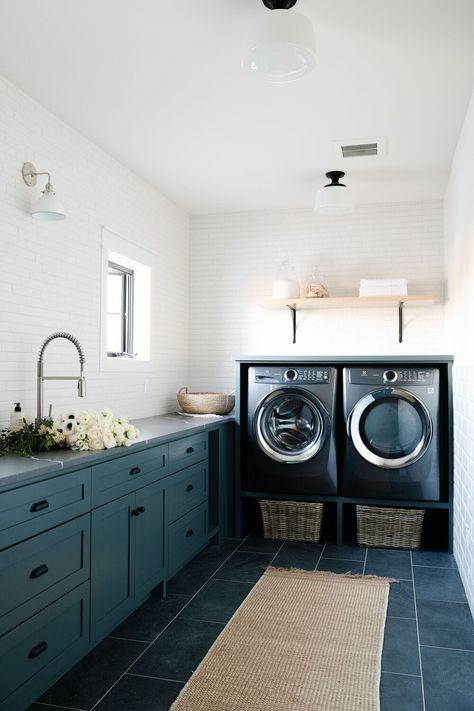 Laundry Storage Cabinet, Laundry Room Ideas Small, Stacked Laundry Room, Laundry Room Ideas Small Space, Laundry Room/mud Room, Room Ideas Small, Dream Laundry Room, Modern Lake House, Rooms Design