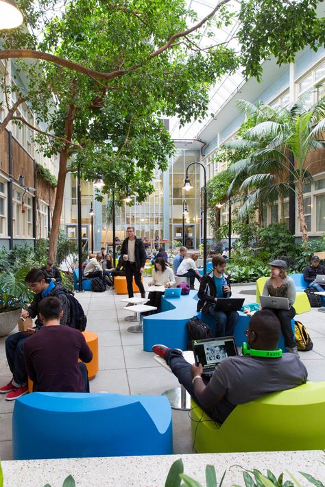 The atrium in the Administration Building is one of the new study spaces featuring upgraded furniture, Wi-Fi and electrical supply. Outdoor Study Space, Study Space Ideas, Shopping Mall Design, Atrium Design, Study Spaces, Interior Kantor, Campus Design, University Of Calgary, Public Space Design