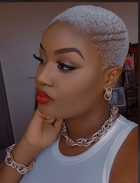 Short Blonde Fade Black Women, Low Fade Black Woman, Shaving Hairstyles For Ladies, Ladies Cut Haircuts African, Low Cuts For Black Women, Short Blonde Natural Hair Black Women, Fades For Women Hairstyles Black, Fade Haircut Women Natural Hair, Blonde Short Hair Black Women