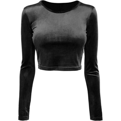 Black Velvet Long Sleeved Crop Top ($23) ❤ liked on Polyvore Blue Velvet Shirt, Black Velvet Shirt, Chica Punk, Blue Velvet Top, Velvet Top Long Sleeve, Shirts Crop Tops, Sleeved Crop Top, Black Velvet Top, Shirts Crop