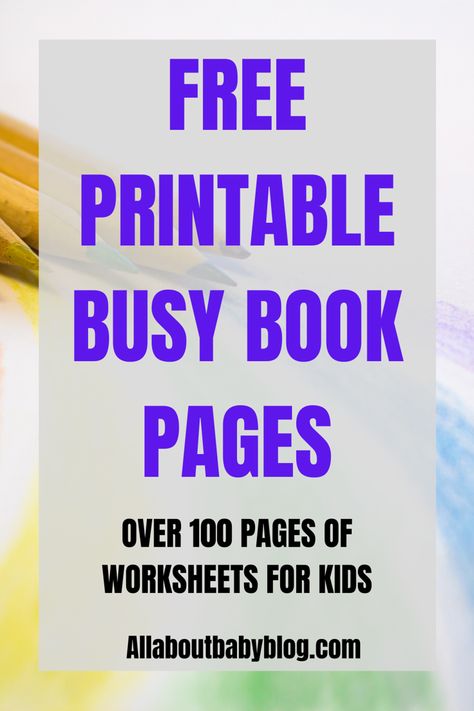 Free Busy Book printables to make your own Busy book for your toddler or younger child. A Busy book is perfect to keep your children busy especially during school closure. #busybook #freebies #toddler #children Busy Book For Kindergarten, Busy Book Pages Free Printable, Preschool Learning Binder Free Printables, Kindergarten Busy Binders Free Printable, Diy Busy Book Printable, Free Printable Busy Books, Free Quiet Book Printables, Busy Book Page Ideas, Busy Book Diy Free Printable