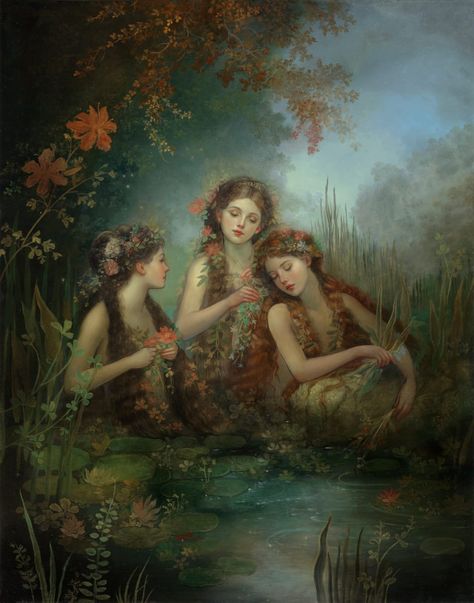 Greek Nymphs, Women In Mythology, Annie Stegg, Kunst Inspo, Rennaissance Art, Greek Mythology Art, Tableau Art, Mythology Art, Arte Inspo