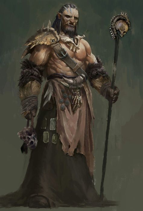 Orc Cleric, Half-orc Male, Dnd Orc, Half Orc, Heroic Fantasy, Fantasy Races, Dungeons Dragons, Dungeons And Dragons Characters, Dnd Art