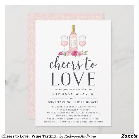 Wine Bridal Shower Invitations, Country Bridal Shower Invitations, Bridal Shower Wine Theme, Rose Gold Bridal Shower, Bridal Shower Wine, Country Bridal Shower, Garden Bridal Showers, Bridal Shower Flowers, Gold Bridal Showers